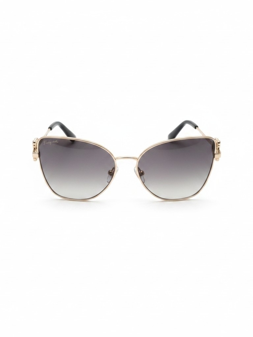Salvatore Ferragamo SF296SR Gold Frame Sunglasses with Gray Gradient Lenses